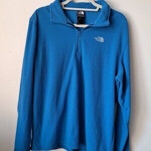 The North Face Mens Blue Quarter Zip Fleece Jacket Size L